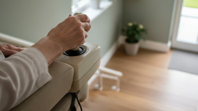 Monte escalier debout